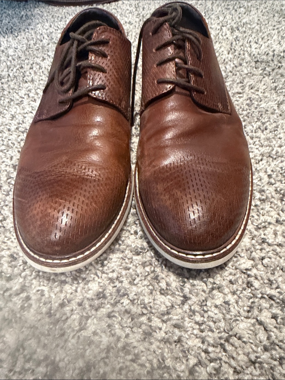Johnston & Murphy Brown Textured Leather Derby Shoes